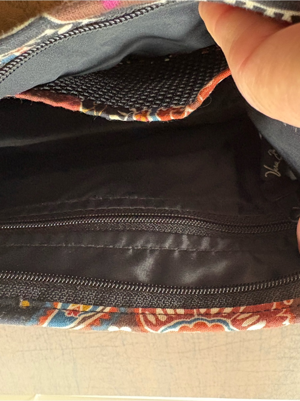 Vera Bradley Brown/Multi Paisley Quilted Makeup Bag - Picture 3 of 7